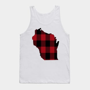 Wisconsin in Red Plaid Tank Top